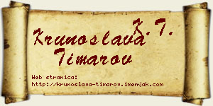 Krunoslava Timarov vizit kartica